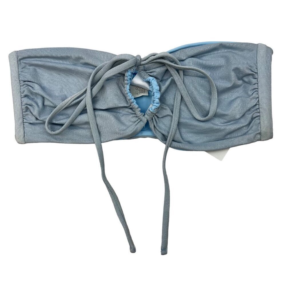 L*Space Women’s Dawn Bikini Top Light Blue Shimmer Size XL New
